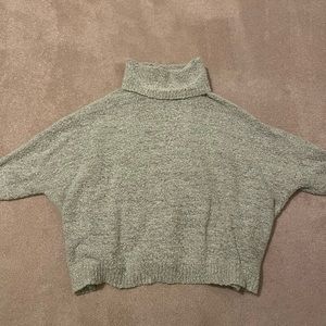 Grey Short Sleeved Cowl Neck Sweater